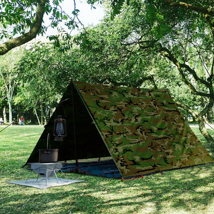 Toile de tente de camping avec protection UV et support en alliage – Abri pliable et portable pour 4 personnes pour randonnée, camping, jardin et survie en plein air | Auvent de camping toutes saisons