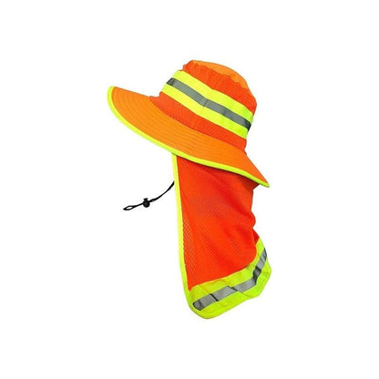 Chapeau de soleil réfléchissant haute visibilité pour homme avec protège-nuque – Bob à large bord, protection UV UPF, maille respirante à séchage rapide, chapeau pour la pêche, la randonnée et le camping en plein air