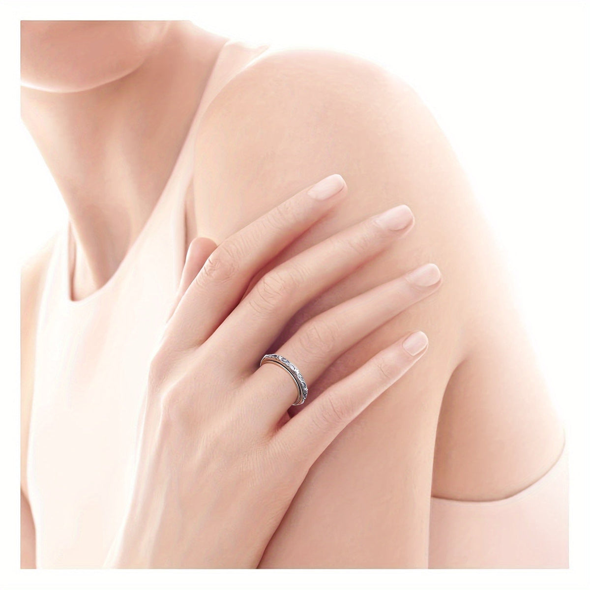 Bague anti-anxiété en argent sterling 925 avec motif fleur de lotus – Anneau rotatif oxydé « Just Breathe » pour soulager le stress, le TDAH, l'autisme et le yoga, bague unisexe pour l'inquiétude, tailles 57-67, cadeau pour femmes et hommes