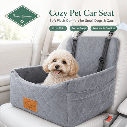 Siège rehausseur pour chien avec sangle de sécurité – Panier de voyage confortable et surélevé pour petits et moyens chiens, design stable et antidérapant, facile à nettoyer, 8 couleurs disponibles