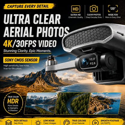 4K GPS Drone with Camera 3-Axis Gimbal 60-Min Flight – DEERC AeroVista Pro 249g Foldable RC Quadcopter, 10KM Transmission, AI Tracking, GPS Return, Level 5 Wind Resistance for Adults & Beginners