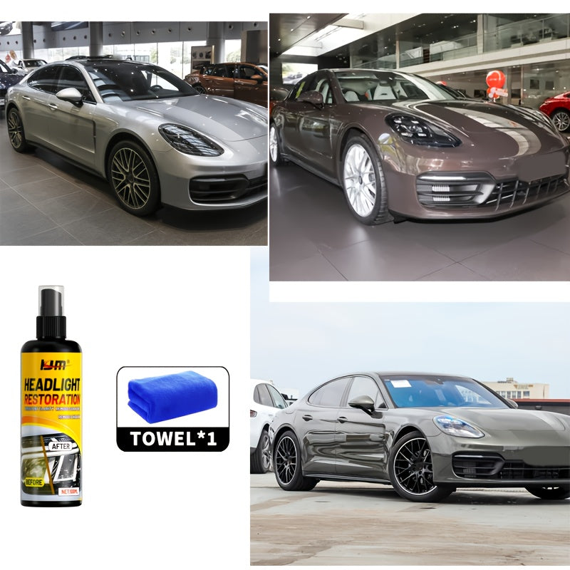Kit de restauration de phares – Élimine le jaunissement et l'oxydation, restaure la clarté des phares ternis, protection anti-UV longue durée, nettoyant et rénovateur facile à utiliser pour voitures, camions, SUV et motos