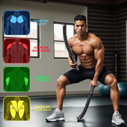 Ensemble de cordes de combat sans fil, 2 pièces – Corde de combat portable pour entraînement musculaire des bras à domicile, équipement de fitness pour hommes et femmes, exercice en intérieur et en extérieur