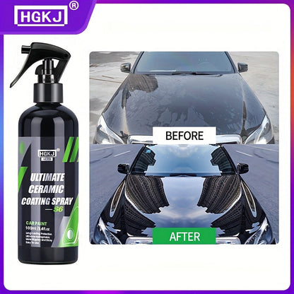 Spray de revêtement céramique pour voiture – Protection de peinture haute brillance et agent de renouvellement de revêtement, spray de protection céramique multifonctionnel à action rapide pour peinture, vitres et garnitures de voitures, camions et SUV