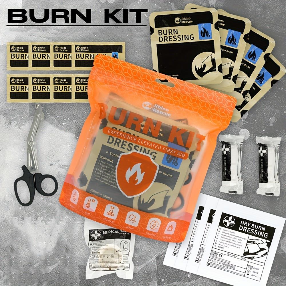 Burn Dressing Kit Emergency First Aid Burn Care Treatment Sterile Hydrogel Burn Wound Dressing for Home Outdoor Camping Workplace Safety Burn Relief Kit Adults Kids