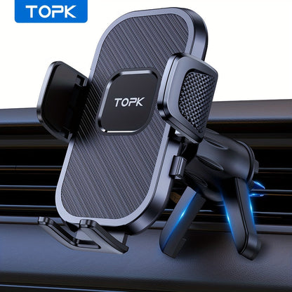 Car Phone Holder Air Vent Mount with Upgraded Metal Hook – Universal Fit for All Smartphones, 360° Rotation, Secure Grip Cell Phone Car Mount for iPhone, Samsung, Android & More, Easy One-Hand Installation