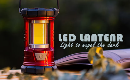 Lot de 2 lanternes de camping LED rechargeables 1500 lm avec chargeur de téléphone, 3 modes d'éclairage, lanterne portable pour ouragan et urgence, camping, randonnée, coupure de courant, survie en extérieur