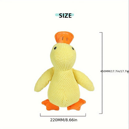 Heavy Duty Plush Duck Dog Chew Toy with Squeaker - Durable Chew-Proof Interactive Toy for Puppies & Adult Dogs, Safe for Aggressive Chewers, Teeth Cleaning, No Batteries Needed