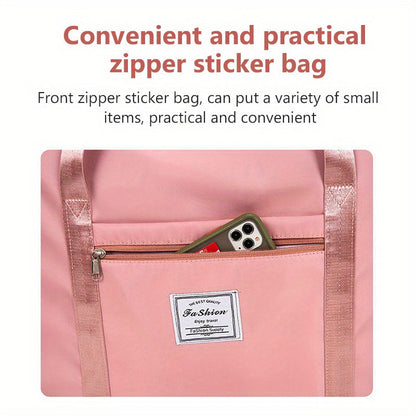 Grand sac fourre-tout de voyage de 67 litres (17,7 gallons) – Sac de sport portable, sac de week-end et de nuit pour femmes et hommes – Violet, rose surdimensionné et noir surdimensionné
