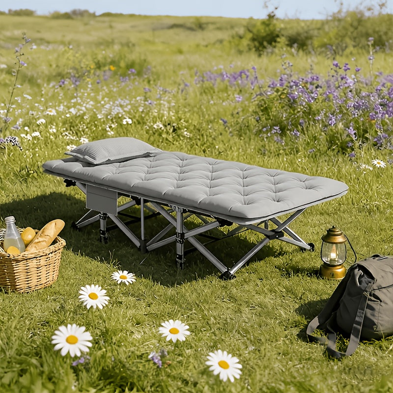 Lit de camp pliant robuste avec matelas pour adultes – Capacité de 500/600/700 lb, lit d'extérieur portable avec sac de transport pour tentes, camping et voyages – 3 modèles, 3 couleurs