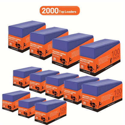 Lot de 2000 protecteurs de cartes rigides (Top Loaders) 3x4 - Étuis rigides pour cartes de baseball, football, basket-ball, Pokémon, MTG et autres cartes à collectionner | Étui de rangement en gros