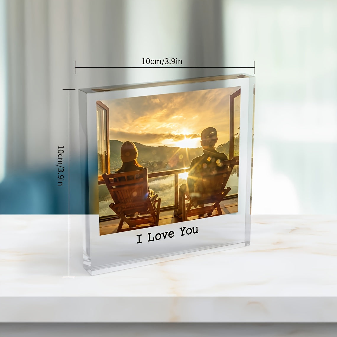 Bloc photo personnalisé en acrylique – Souvenir commémoratif pour animal de compagnie avec gravure « Forever Love You », décoration d'intérieur pour chien et chat, cadeau d'anniversaire et de Noël, lot de 1 ou 4 pièces