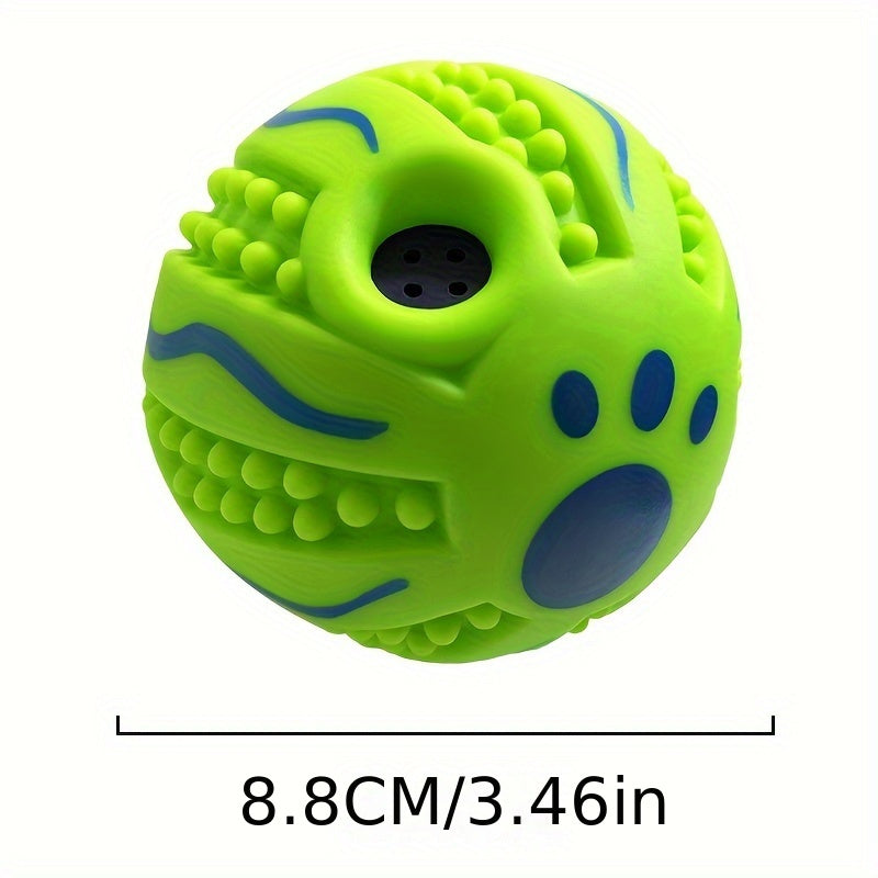 Jouet pour chien balle à picots sonore 10 cm - Balle interactive sonore pour le nettoyage des dents et le troupeau, jouet d'entraînement pour chiens moyens et grands, balle sensorielle en caoutchouc durable avec couineur