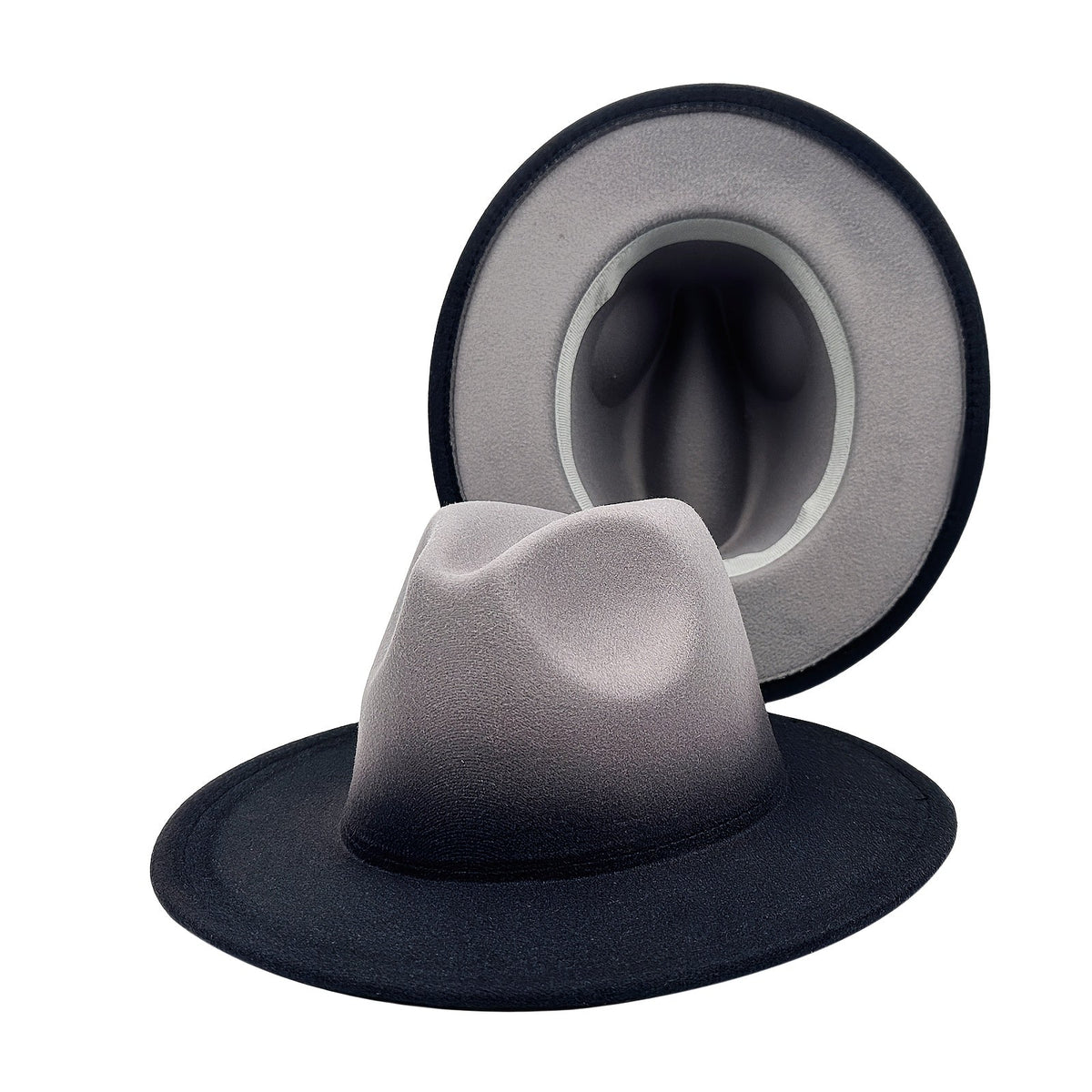 Chapeau Fedora à large bord pour hommes et femmes, style Panama Jazz dégradé bicolore, chapeau de mode classique unisexe, plusieurs coloris