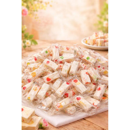 Nougat original aux jujubes, nougat tendre et moelleux avec morceaux de gelée colorés, collation sucrée emballée individuellement, 8 oz, 1 lb, 3 lb