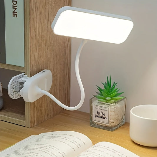 Lampe de bureau LED à col de cygne réglable – Commande tactile, intensité variable, réglage de la température de couleur, alimentée par USB et batterie rechargeable 18650, lampe de travail intérieure avec abat-jour, blanc