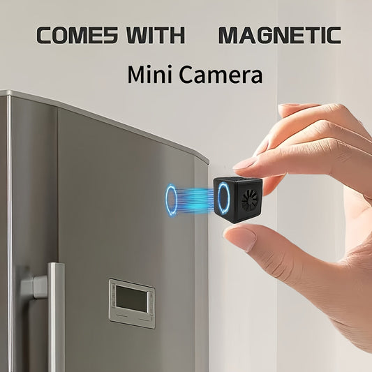 2K Mini Wireless Security Camera – WiFi Indoor Surveillance Camera with Night Vision, Magnetic Mount, Continuous Recording, Baby & Pet Monitor, USB/Battery Powered, SD Card & Cloud Storage