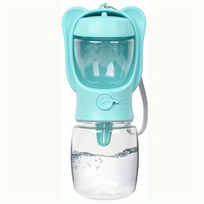 Gourde portable pour chien avec récipient à nourriture - Distributeur d'eau pour animal de compagnie 2-en-1 pour la marche, la randonnée et le voyage, gourde anti-fuite pour chiens et chats