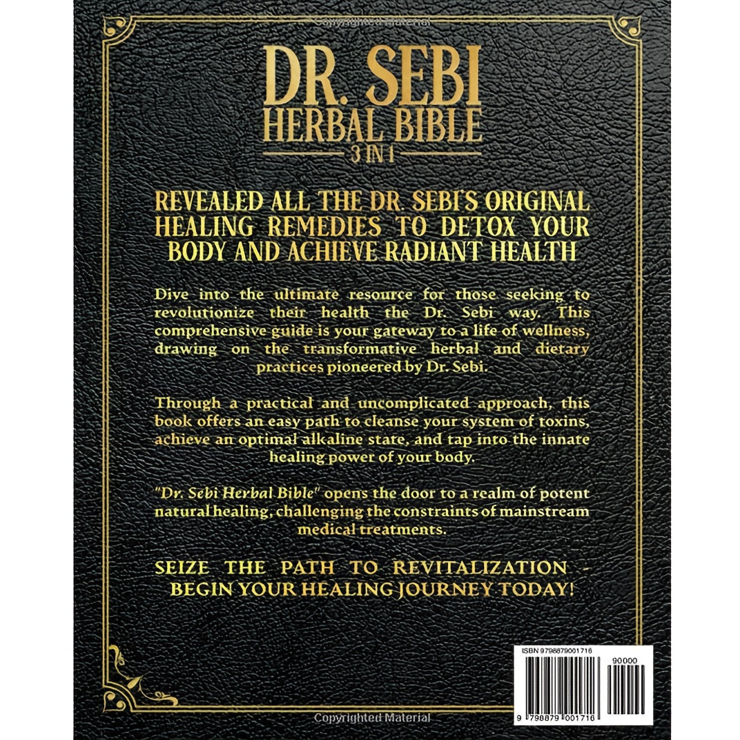 Bible des plantes médicinales du Dr Sebi 3-en-1 - Guide complet des herbes curatives, nettoyage naturel du corps et santé alcaline pour un bien-être physique durable, livre broché