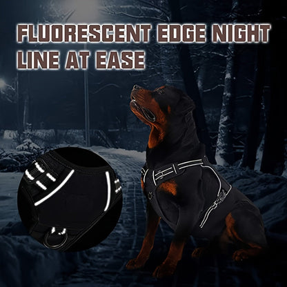 Harnais réfléchissant anti-traction pour chien avec poignée de contrôle – Gilet tactique militaire pour chiens d'assistance et d'entraînement, tailles S-XL, polyester durable, coupe ajustable pour chiens moyens et grands