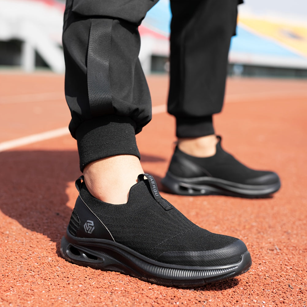 Chaussures de sécurité pour hommes à embout en acier, légères et à enfiler, baskets de sécurité résistantes à la perforation, mocassins antidérapants, noir gris bleu, tailles US 5,5-14
