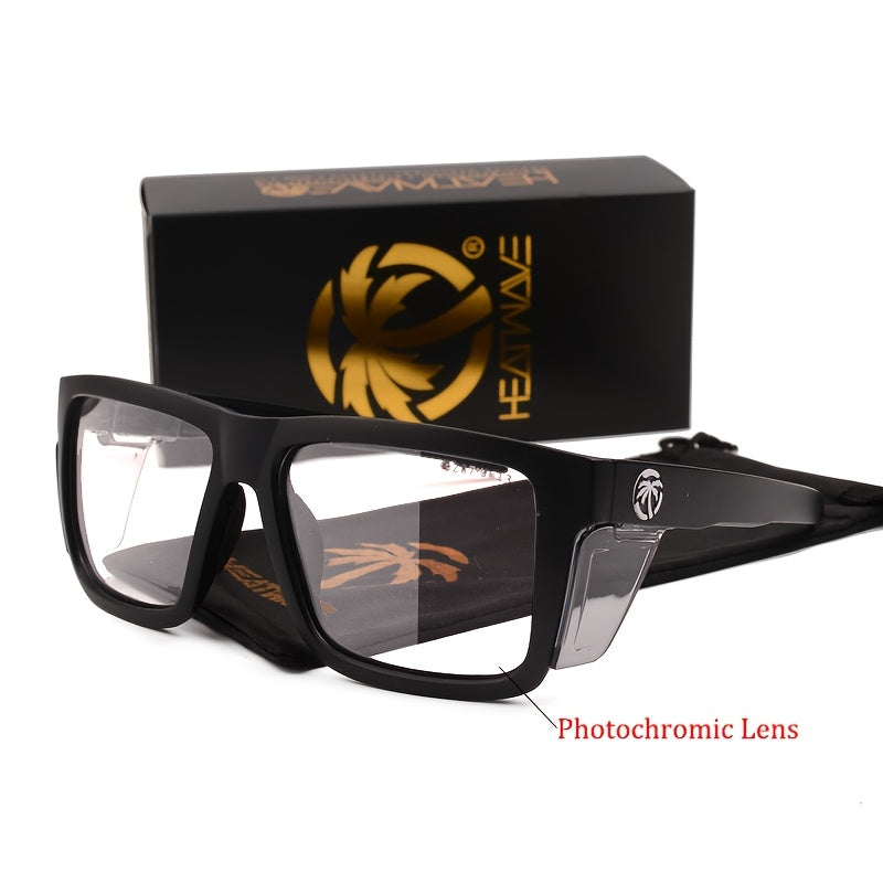 Lunettes de soleil carrées polarisées pour homme, verres photochromiques miroir UV400, monture intégrale en polycarbonate, étui inclus, 10 couleurs, pour le sport et la conduite en extérieur