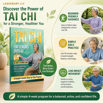 Tai Chi for Seniors Over 60 – Beginner-Friendly Exercise Program for Balance Training, Fall Prevention, Joint Pain Relief, Mobility & Flexibility | Healthy Aging Home Workout Guide for Men & Women