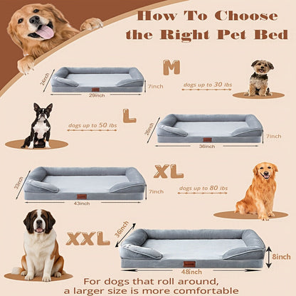 Panier pour chiens de grande et très grande taille – Canapé pour animaux lavable avec housse amovible et fond antidérapant, couchage confortable pour chiens et chats, gris, tailles multiples M-XXL