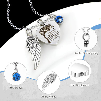 Lot de 8 petites urnes funéraires pour cendres – Ensemble de souvenirs en alliage avec pendentif médaillon en forme de cœur « Arbre de vie » pour hommes et femmes, cadeau commémoratif pour inhumation et crémation, 8 couleurs