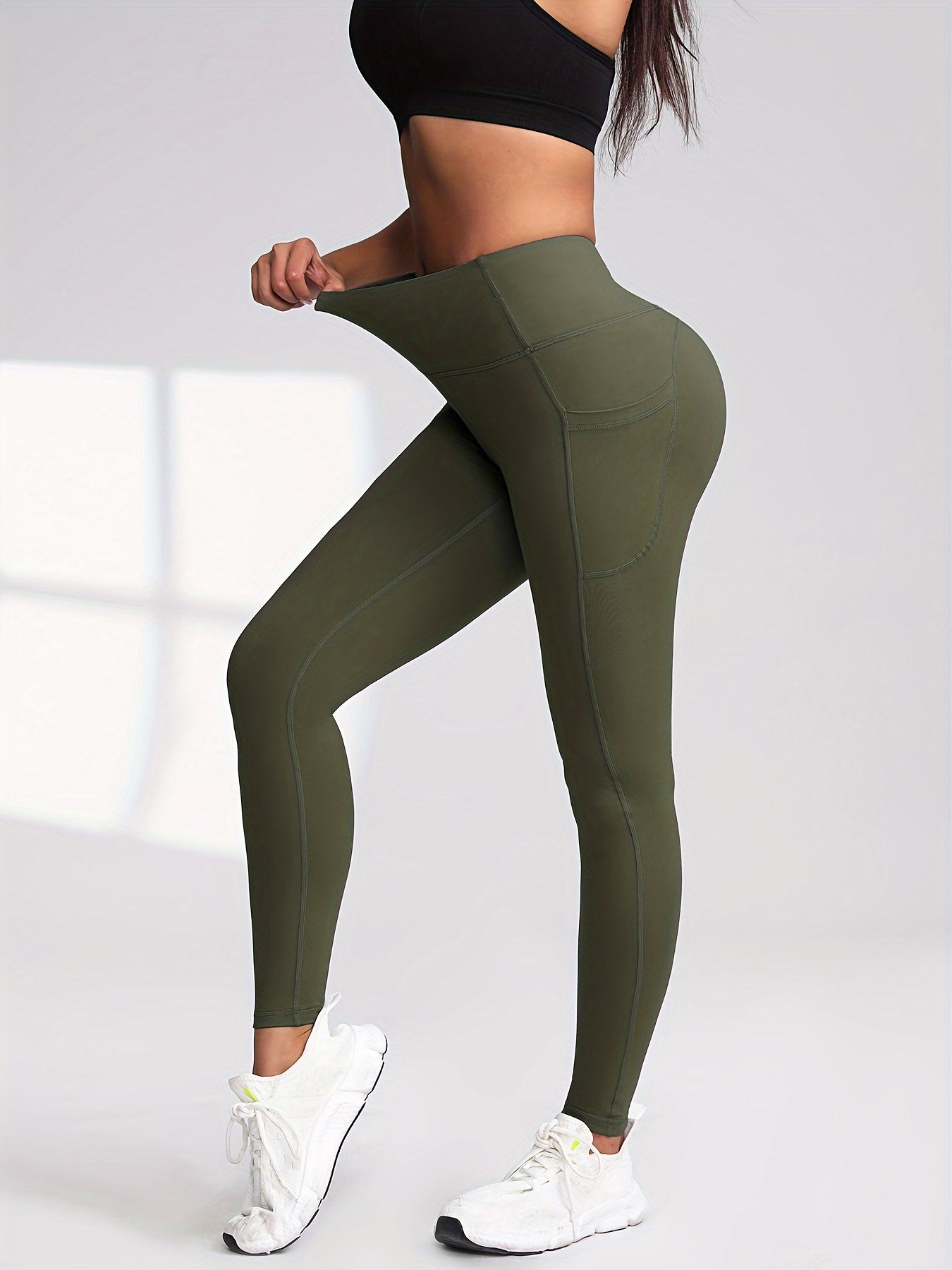 Women's High Waist Leggings with Pockets 6 Pack Buttery Soft Tummy Control Yoga Pants Multicolor S-XXL