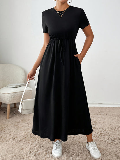Robe midi moulante extensible pour femme, couleur unie, coupe ajustée, robe de soirée décontractée, tissu en maille hautement élastique, vêtement confortable toutes saisons, gris foncé, vert foncé, noir, XS-XL