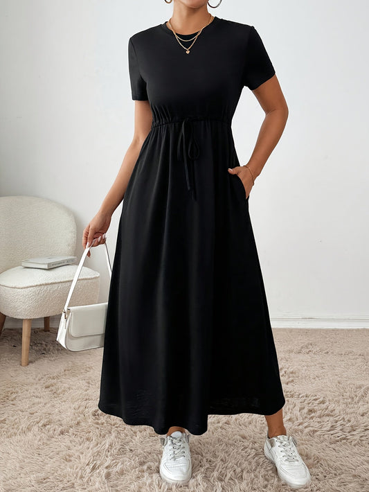 Robe midi moulante extensible pour femme, couleur unie, coupe ajustée, robe de soirée décontractée, tissu en maille hautement élastique, vêtement confortable toutes saisons, gris foncé, vert foncé, noir, XS-XL