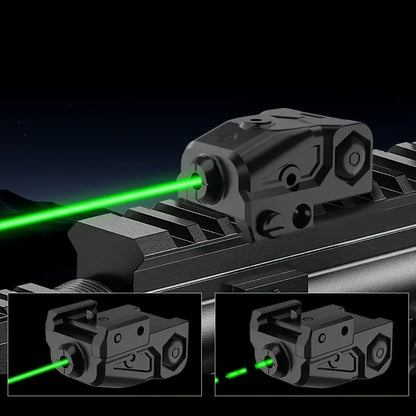 Viseur laser rechargeable USB-C pour rail Picatinny – Combo viseur point laser vert et rouge avec lampe torche tactique, résistant aux vibrations, réglage rapide, pour pistolets, fusils, chasse et compétition