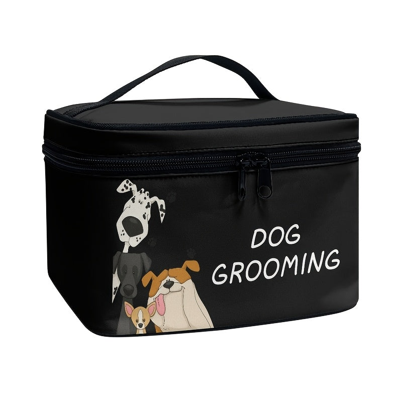 Dog Grooming Organizer Bag with Zipper - Portable Pet Grooming Supplies Storage Case for Home and Travel, Dog-Themed Grooming Tool Holder, Gift for Pet Owners and Dog Groomers, Multiple Colors & Styles