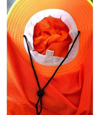 Chapeau de soleil réfléchissant haute visibilité pour homme avec protège-nuque – Bob à large bord, protection UV UPF, maille respirante à séchage rapide, chapeau pour la pêche, la randonnée et le camping en plein air
