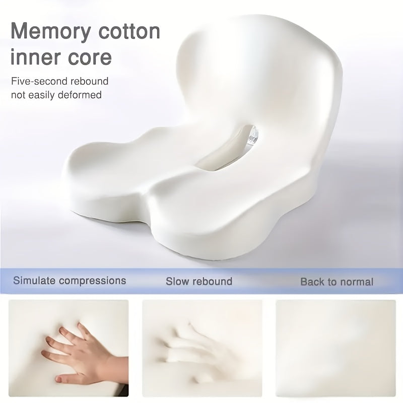 Coussin de siège ergonomique en mousse à mémoire de forme avec soutien lombaire – Coussin antidérapant pour chaise de bureau, fauteuil gaming et siège de voiture pour soulager les douleurs aux hanches et au coccyx, confort prolongé en position assise