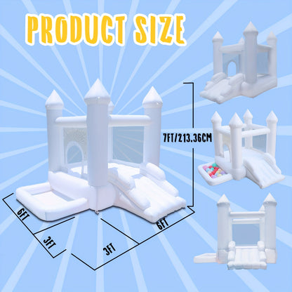 Château gonflable pour enfants avec soufflerie, piscine à balles et toboggan - Château sauteur intérieur/extérieur pour 2-3 enfants, installation facile, tissu Oxford | Cadeau d'anniversaire idéal pour garçons et filles