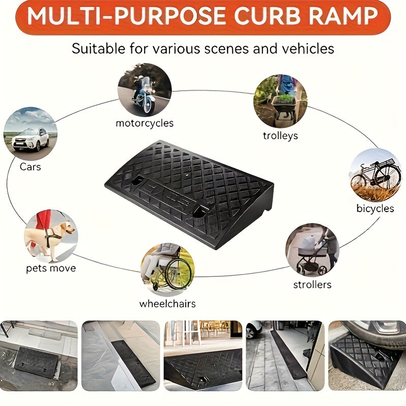 Lot de 2 rampes de chargement robustes en plastique – Rampes portables antidérapantes et résistantes aux intempéries pour voitures, camions, vélos, fauteuils roulants et équipements médicaux, plusieurs hauteurs disponibles