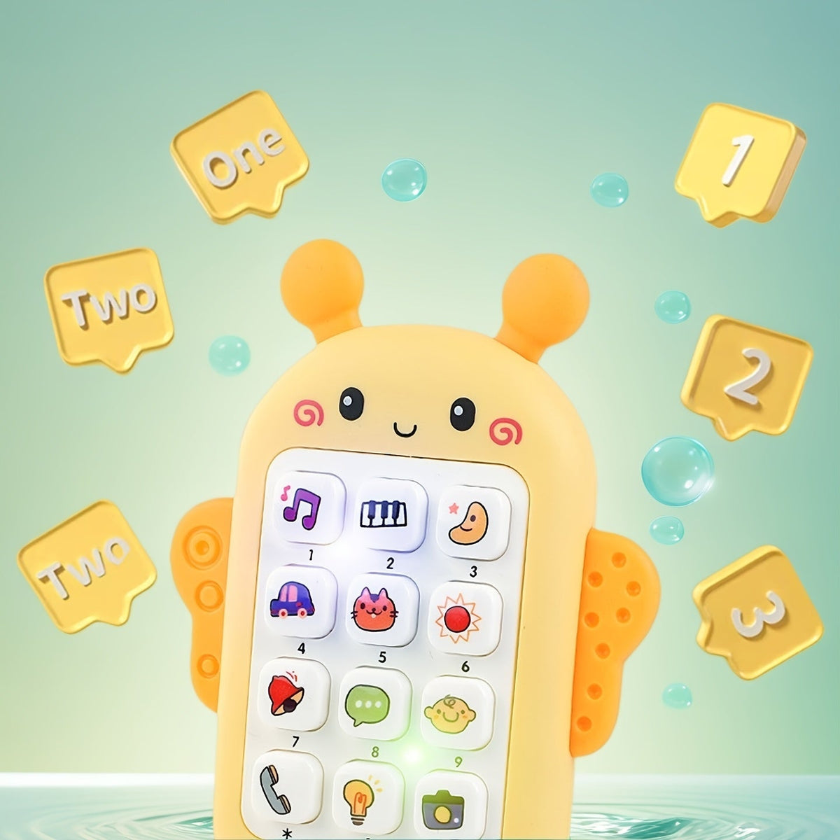Jouet téléphone pour tout-petit avec lumières et chansons, jouet éducatif d'éveil sans pile, téléphone portable interactif pour bébés et enfants de 1 à 3 ans, cadeau idéal pour Noël, Halloween, Pâques ou un anniversaire