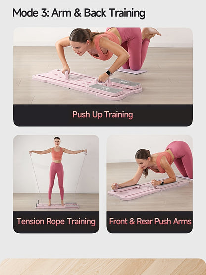 Planche de Pilates Reformer portable 9-en-1 pour salle de sport à domicile – Appareil multifonction pour abdominaux et pompes, entraîneur complet du corps, équipement de renforcement musculaire, cadeau idéal pour elle et lui