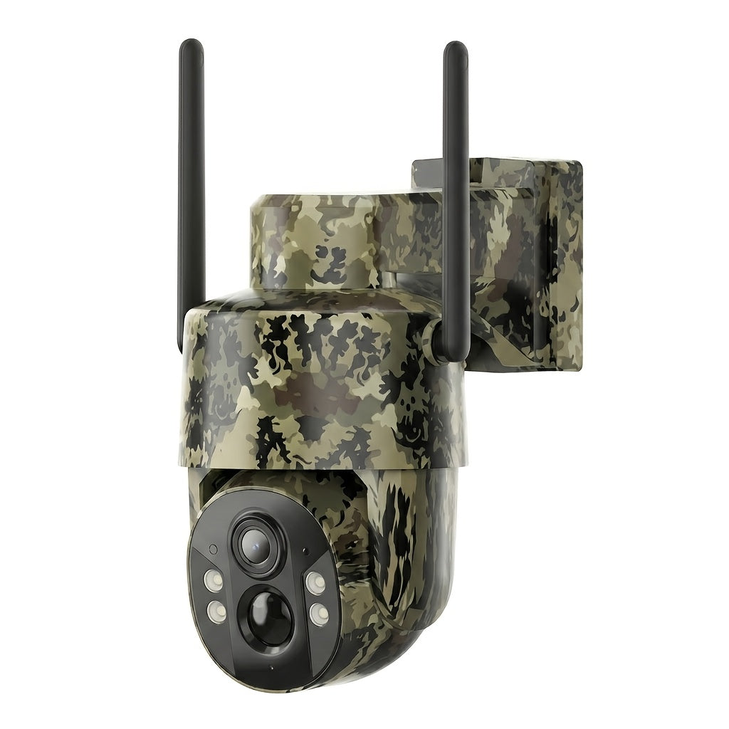 Caméra de surveillance solaire 4G LTE sans fil pour extérieur – Aucune connexion WiFi requise, vision nocturne 4K, vue en direct à 360°, audio bidirectionnel, caméra de chasse étanche pour la surveillance des fermes, ranchs et de la faune