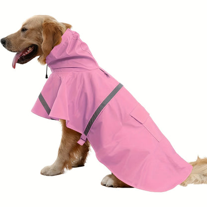Imperméable réfléchissant pour chien avec capuche – Veste de pluie imperméable à enfiler pour toutes les races, fermeture auto-agrippante facile à mettre et à retirer, tailles S à 3XL, jaune