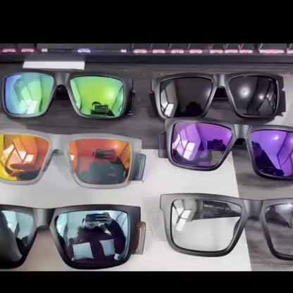 Lunettes de soleil carrées polarisées pour homme, verres photochromiques miroir UV400, monture intégrale en polycarbonate, étui inclus, 10 couleurs, pour le sport et la conduite en extérieur