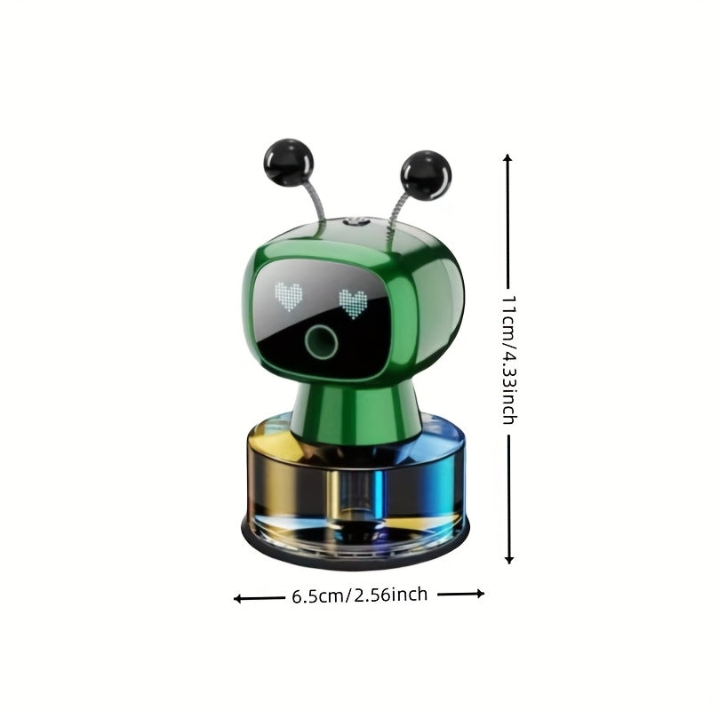 Désodorisant pour voiture robot intelligent, rechargeable par USB, pulvérisation automatique, écran d'expression IA, diffuseur de parfum automatique réglable sur 4 niveaux, décoration de voiture, cadeau