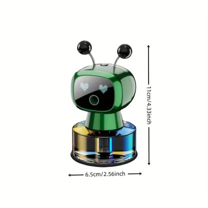Désodorisant pour voiture robot intelligent, rechargeable par USB, pulvérisation automatique, écran d'expression IA, diffuseur de parfum automatique réglable sur 4 niveaux, décoration de voiture, cadeau