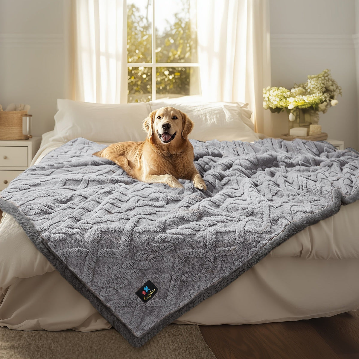 Couverture imperméable pour animaux, jeté réversible en polaire Sherpa, protège-canapé et lit pour chiens et chats, lavable en machine, tailles S, M, L, XL, gris clair, kaki, beige, gris foncé