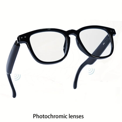 Lunettes intelligentes avec traduction instantanée en 160 langues, assistant GPT, audio Bluetooth 5.2, appels mains libres, lecture de musique, verres photochromiques et anti-lumière bleue – Technologie portable unisexe