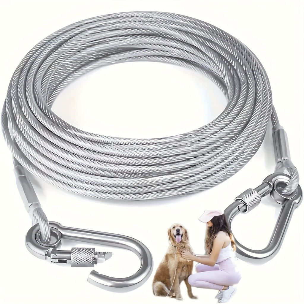 Câble d'attache robuste pour chien, 113 kg, design réfléchissant et mousqueton pivotant en acier inoxydable – Laisse anti-nœuds pour grands chiens – Cour, extérieur et camping – Options 76 cm / 15 m / 4,5 m – Velora