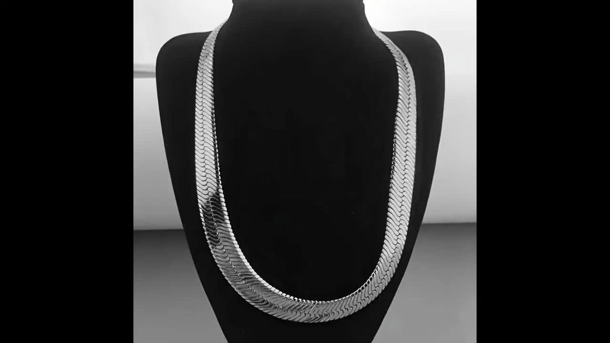 Collier et bracelet chaîne serpent plat en argent sterling 925 – Design 2D élégant et superposable, plusieurs longueurs disponibles, coffret cadeau inclus, idéal pour la Saint-Valentin, les fêtes et pour agrémenter vos tenues au quotidien