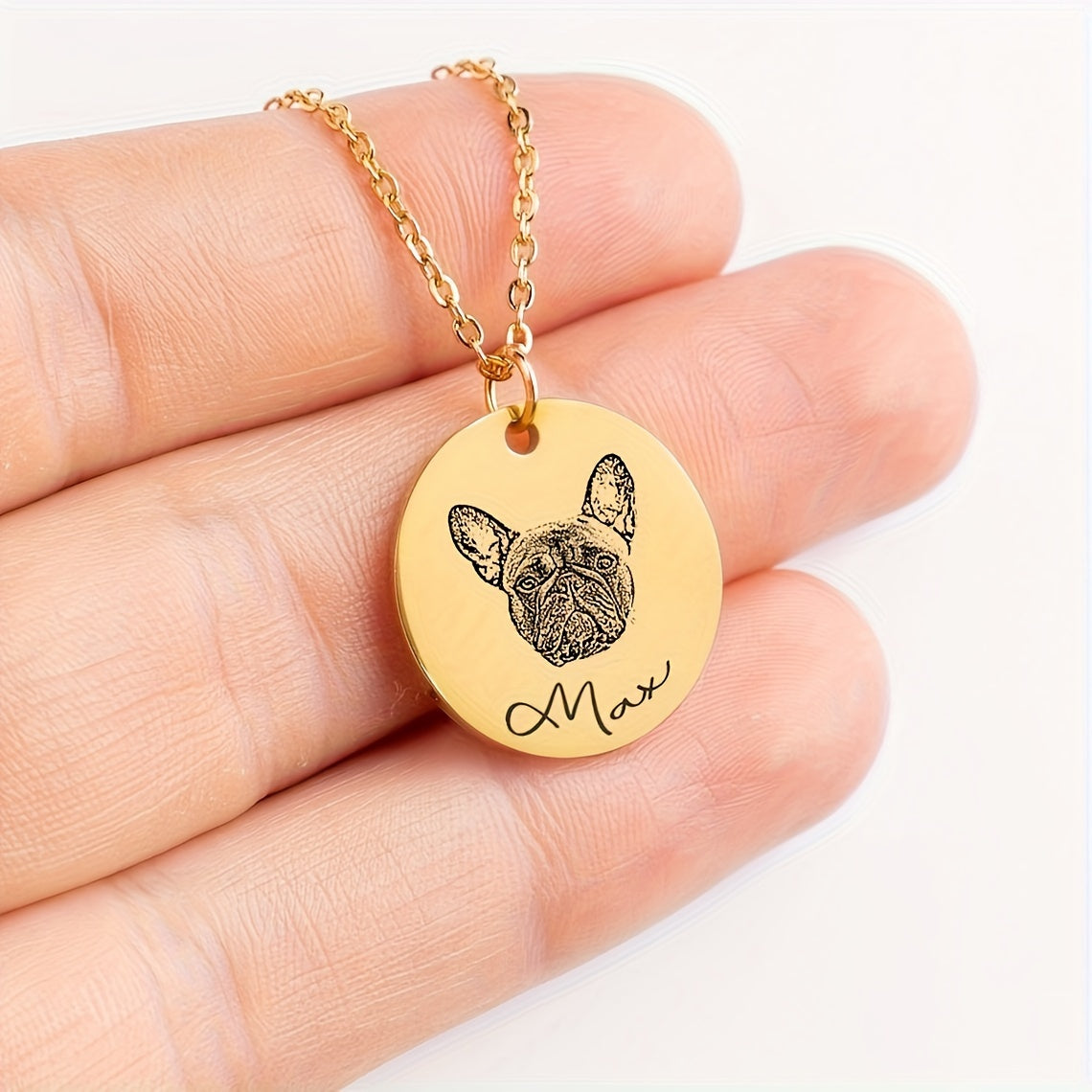 Collier médaillon personnalisé pour portrait d'animal de compagnie – Bijou photo fait main pour chien et chat, argent, or, or rose, 1 à 3 médaillons – Cadeau pour amoureux des animaux, collier comm émoratif et d'anniversaire